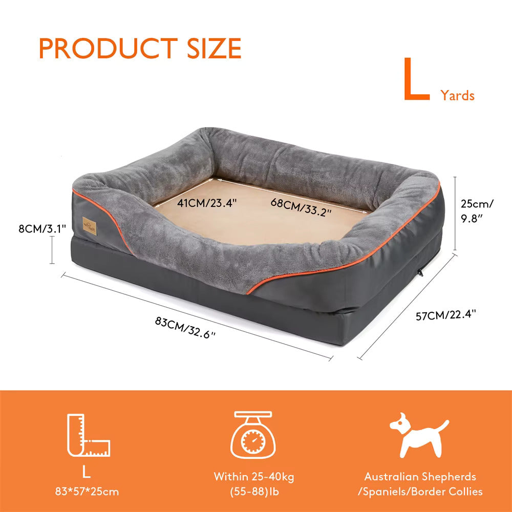 Memory Foam Jumbo Dog Bed With Removable Cover