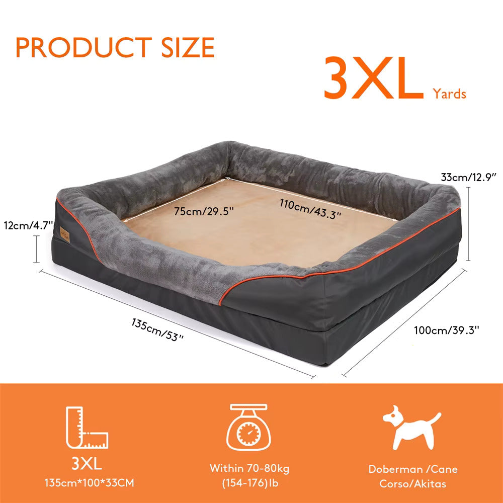 Memory Foam Jumbo Dog Bed With Removable Cover