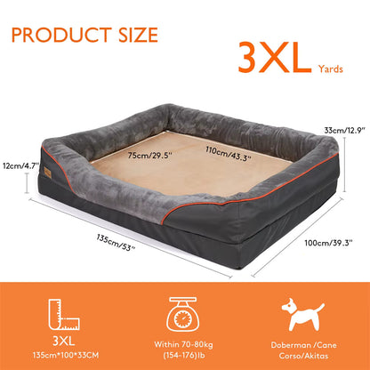 Memory Foam Jumbo Dog Bed With Removable Cover